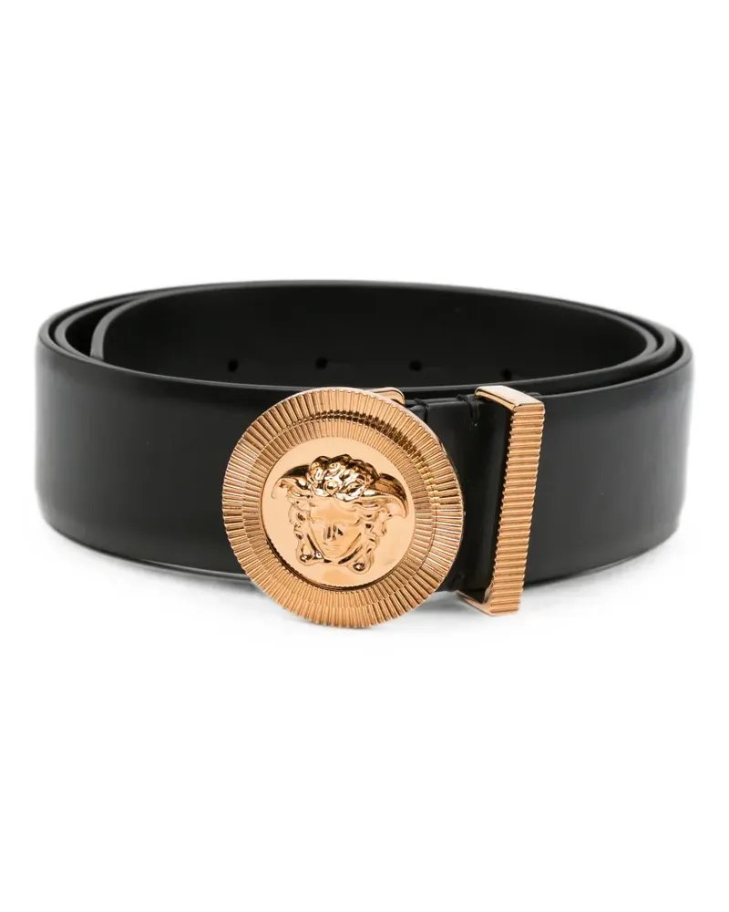 Versace logo-buckle leather belt - Schwarz Schwarz