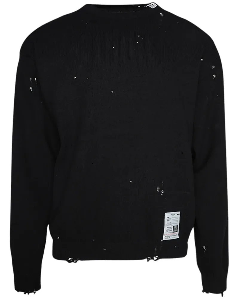 MIHARAYASUHIRO Pullover in Distressed-Optik - Schwarz Schwarz