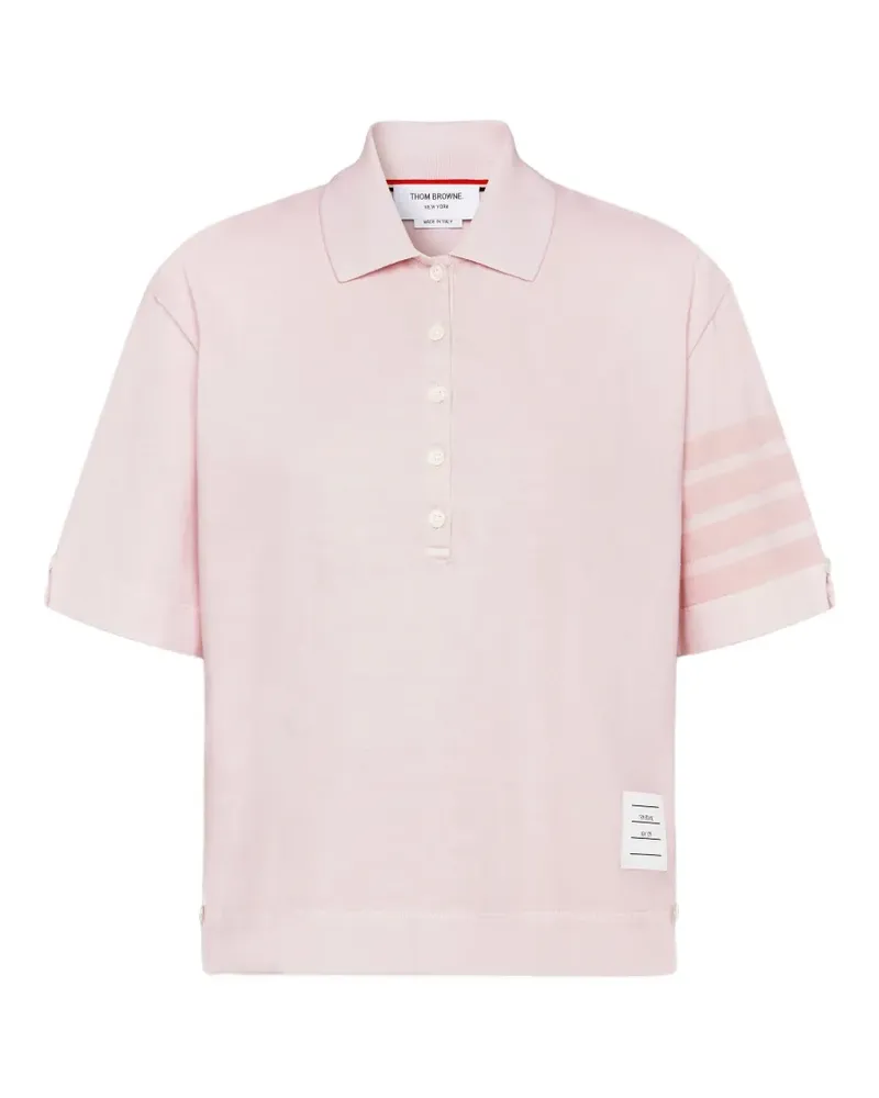 Thom Browne 4-bar jersey polo top - Rosa Rosa