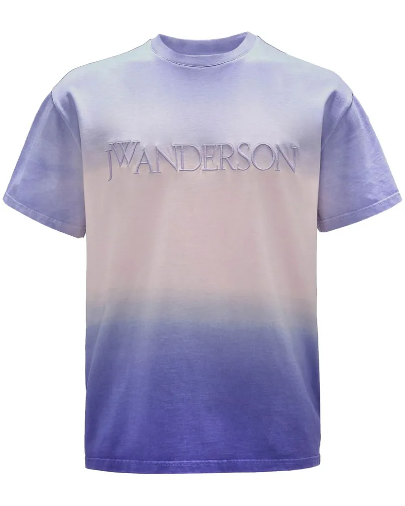 J.W.Anderson T-Shirt aus Bio-Baumwolle in Batikoptik Violett