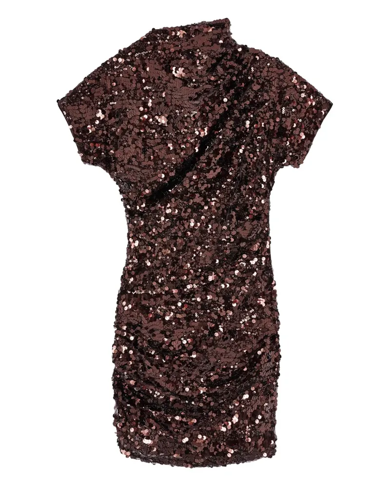 Ganni Minikleid mit Pailletten - Braun Braun