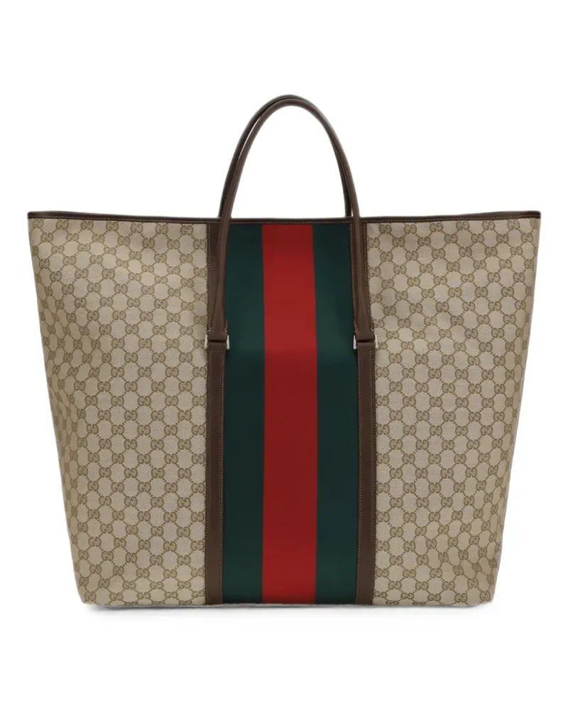 Gucci Mittelgroße GG Reisetasche mit Web - Nude Nude