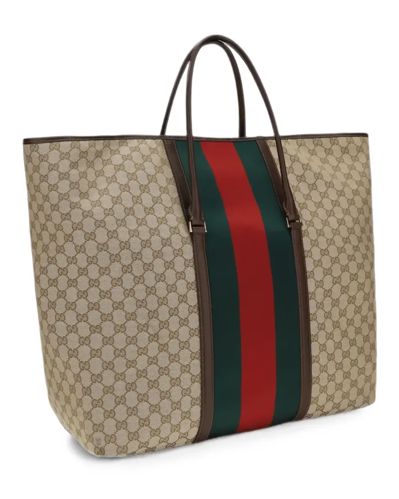 Gucci medium GG duffle bag with Web - Nude Nude