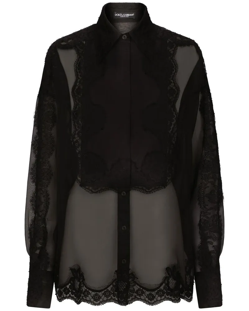 Dolce & Gabbana Smoking-Hemd aus Organza - Schwarz Schwarz