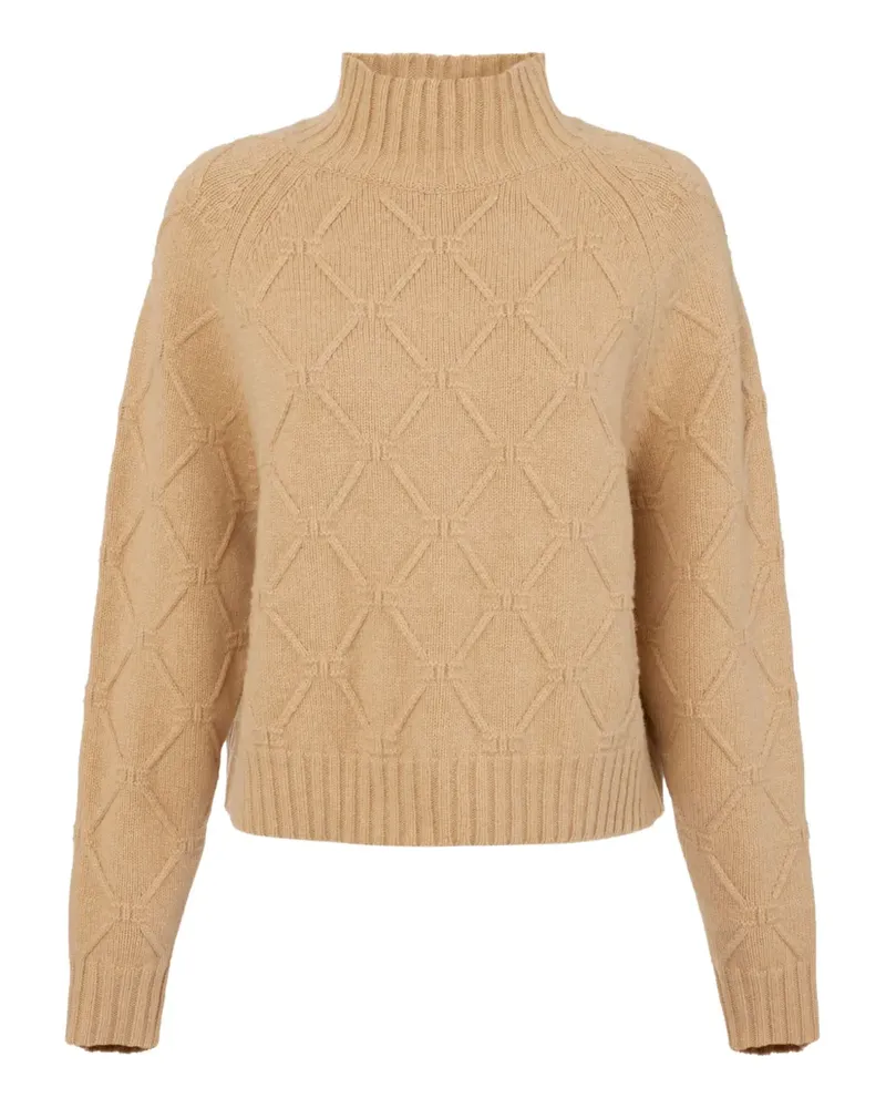 Elisabetta Franchi Rollkragenpullover mit Rautenmuster - Nude Nude