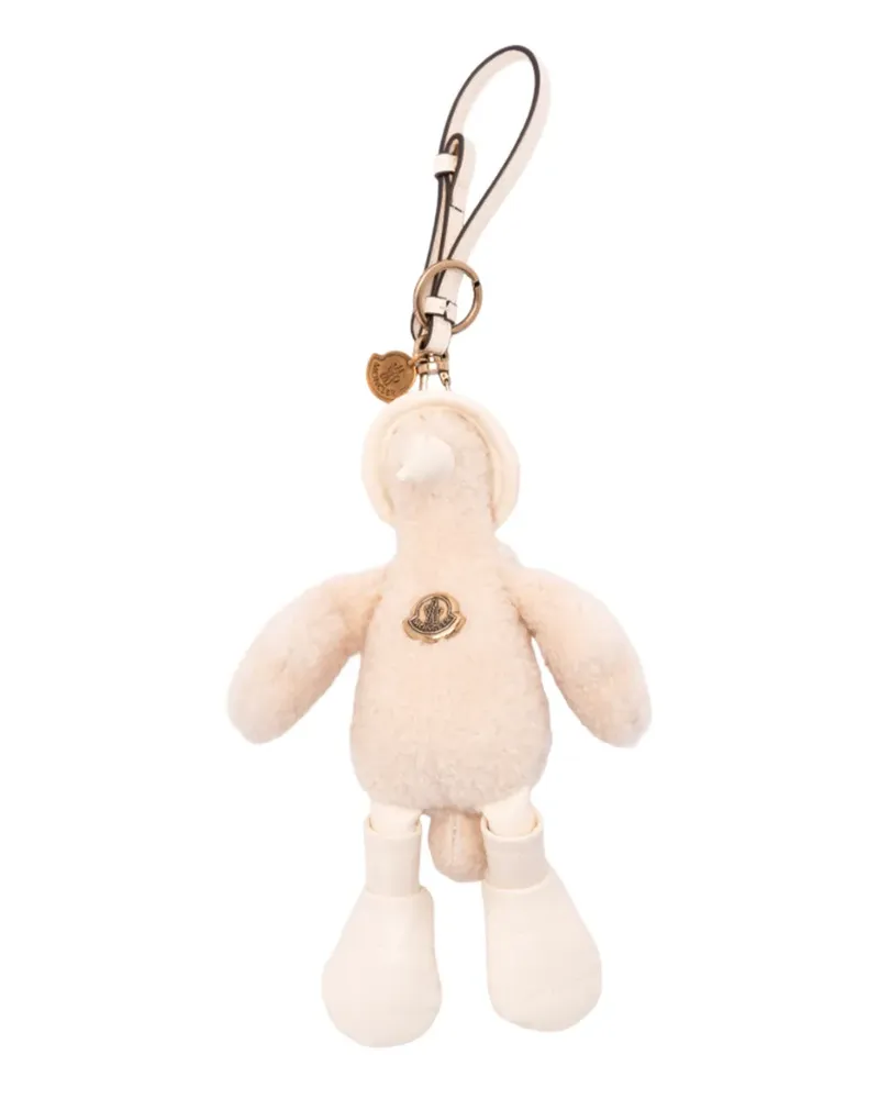 Moncler MonDuck textured keyring - Nude Nude