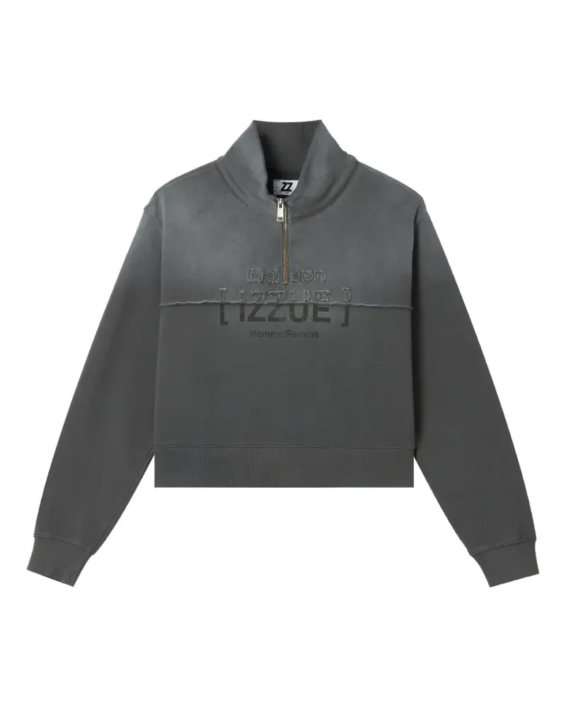 Izzue Sweatshirtjacke mit Logo-Print - Grau Grau