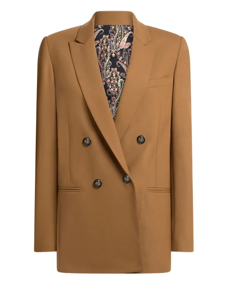 Etro Doppelreihiger Blazer mit Pegaso-Knöpfen - Braun Braun