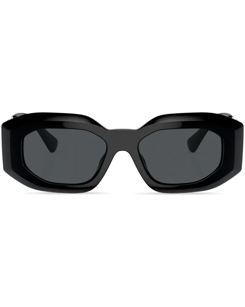 Versace Sonnenbrille mit geometrischem Gestell - Schwarz Schwarz