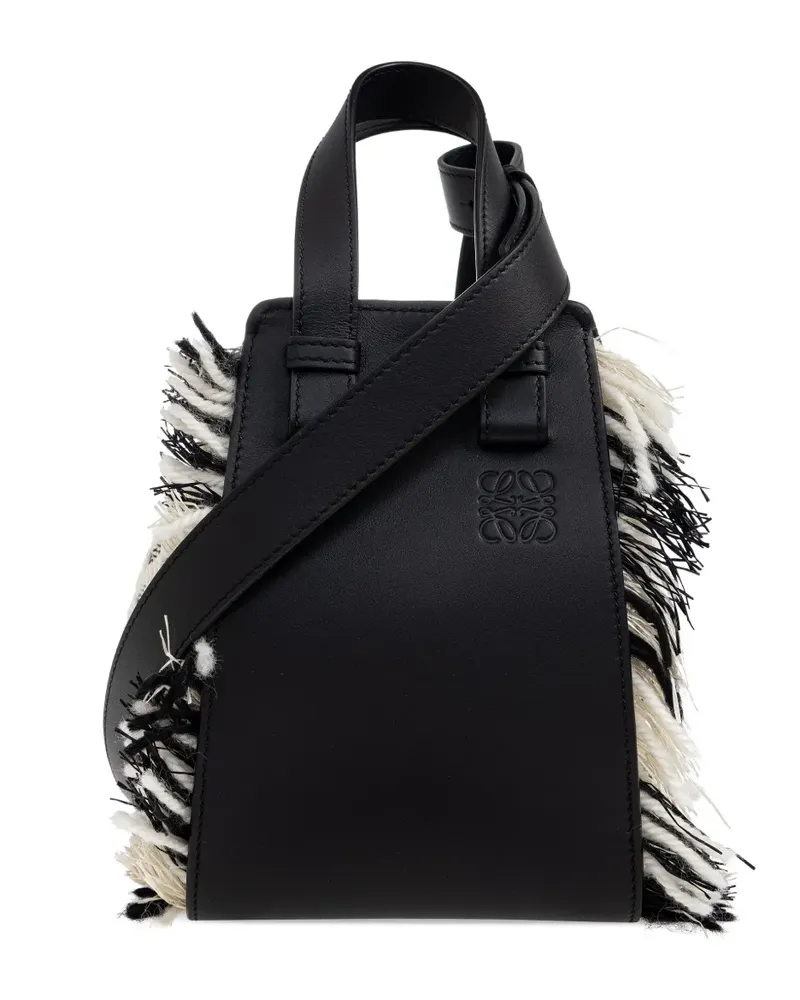 Loewe x Albers Compact Hammock Tote Bag mit Fransen - Schwarz Schwarz