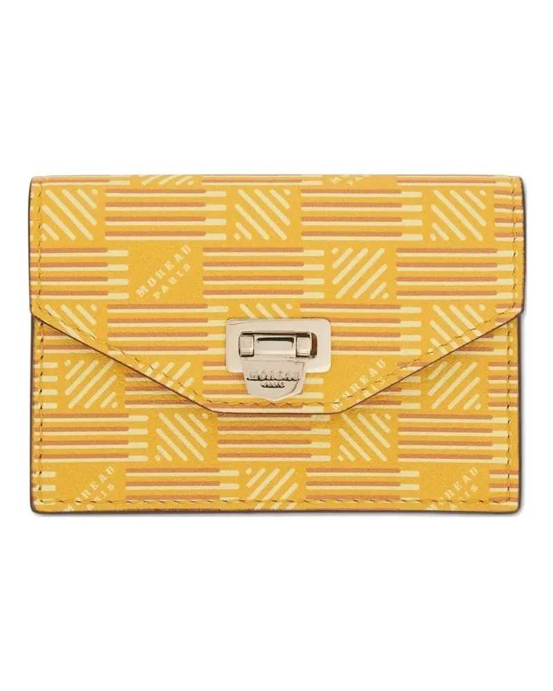 Moreau Paris logo-print gusseted wallet - Gelb Gelb