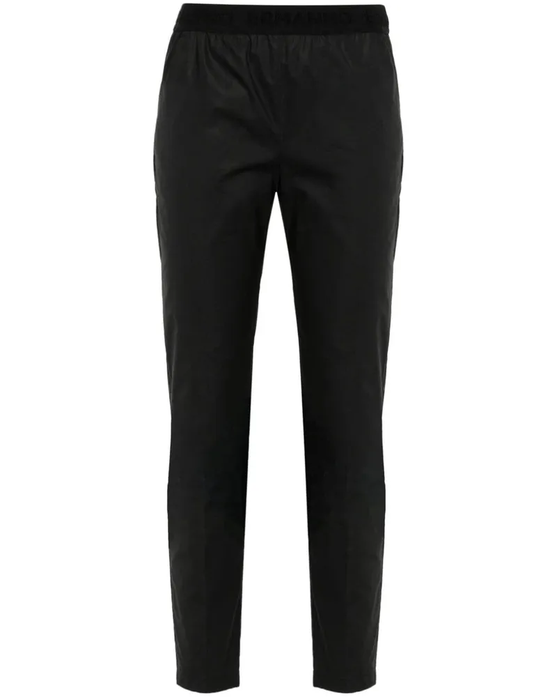 Ermanno Scervino Schmale Hose mit Logo-Bund Schwarz