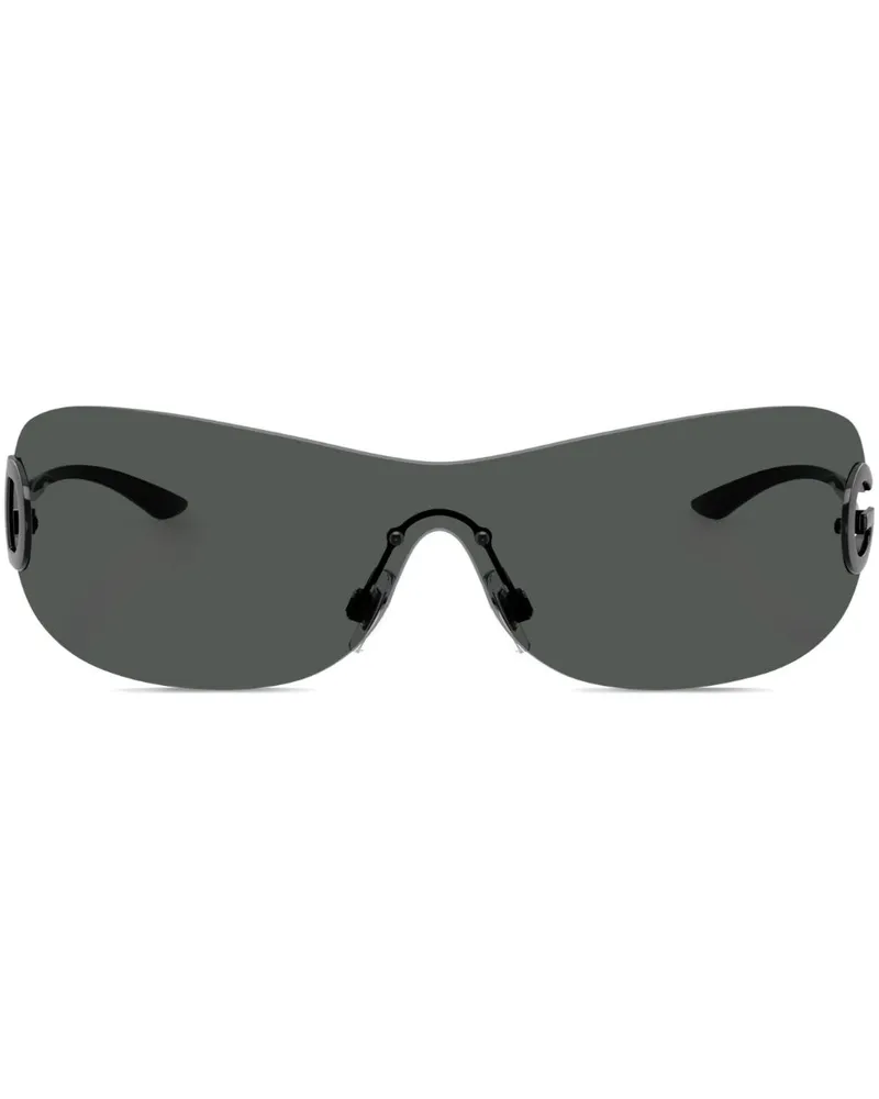 Dolce & Gabbana Sonnenbrille mit Shield-Gestell - Schwarz Schwarz