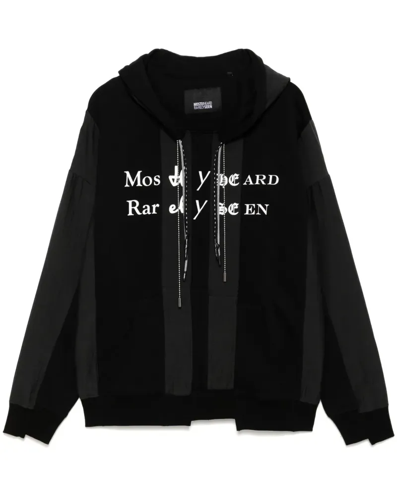 Mostly Heard Rarely Seen Spliced Luxury Mock Hoodie - Schwarz Schwarz