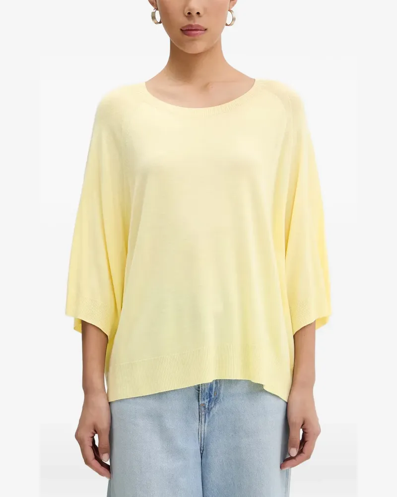VICOLO raglan-sleeve fine-knit T-shirt - Gelb Gelb