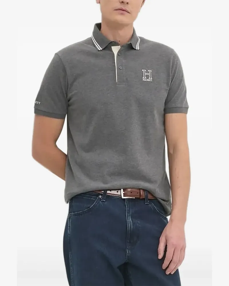 Hackett Poloshirt mit Logo-Stickerei - Grau Grau