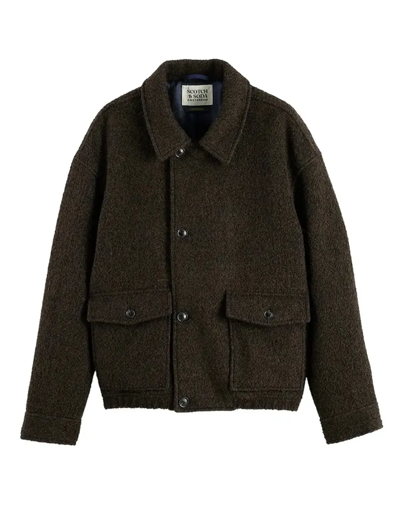 Scotch&Soda bouclé button-up coat - Braun Braun
