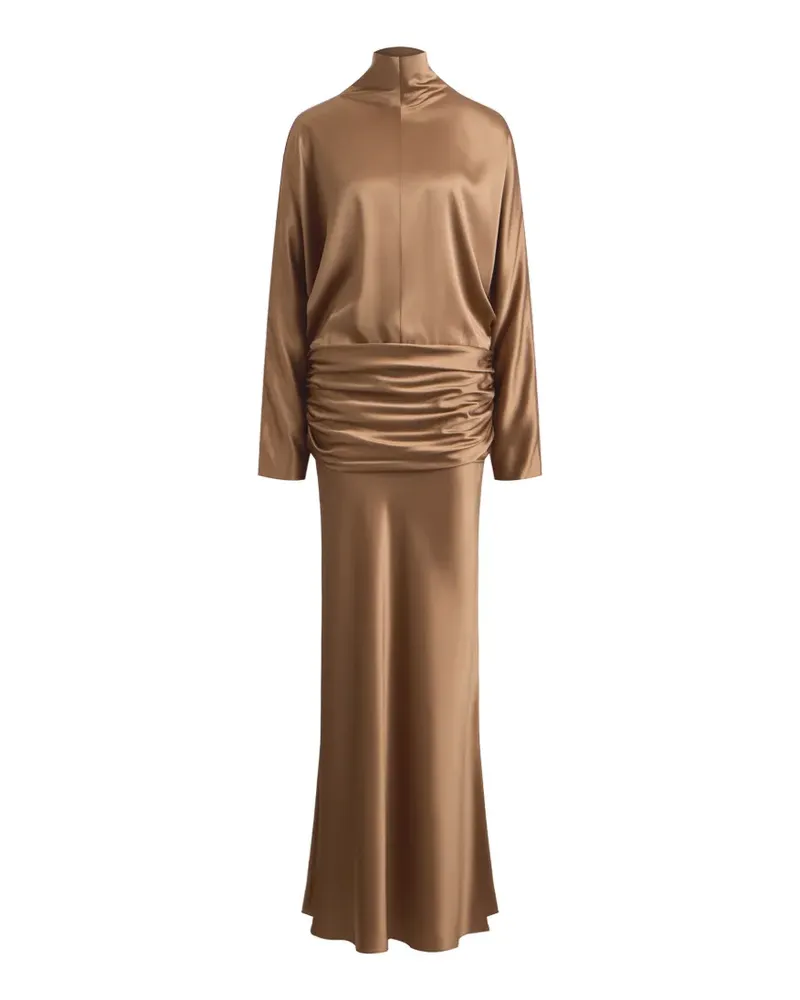 12 STOREEZ long-sleeved draped dress - Braun Braun
