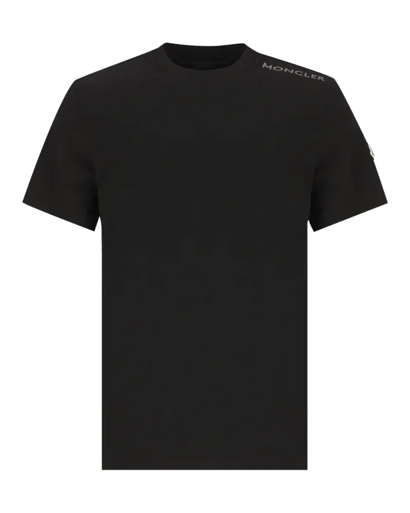 Moncler logo-print patch-detail T-shirt - Schwarz Schwarz