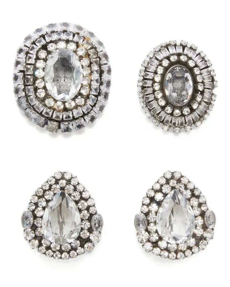 Ermanno Scervino Broschen mit Kristallverzierung (3er-Set) - Silber Silber