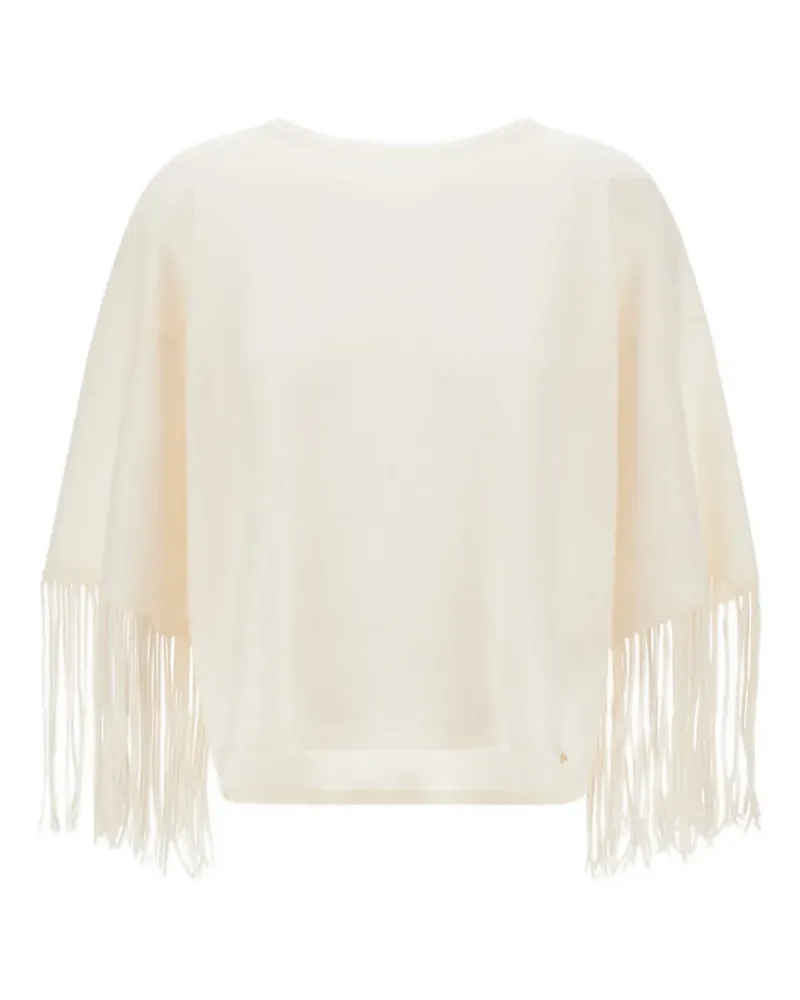 Herno Mesh-Pullover mit Fransenbesatz - Nude Nude