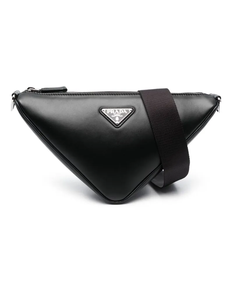 Prada Schultertasche mit Triangel-Schild - Schwarz Schwarz