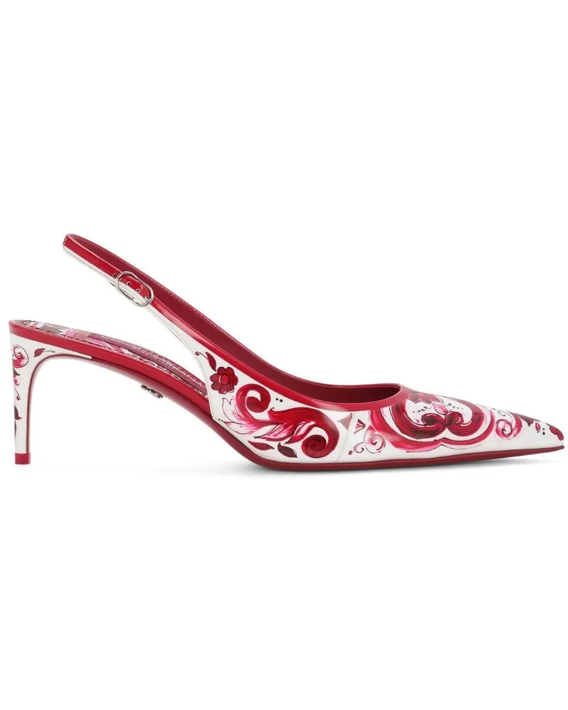 Dolce & Gabbana Slingback-Pumps mit Majolica-Print - Rosa Rosa