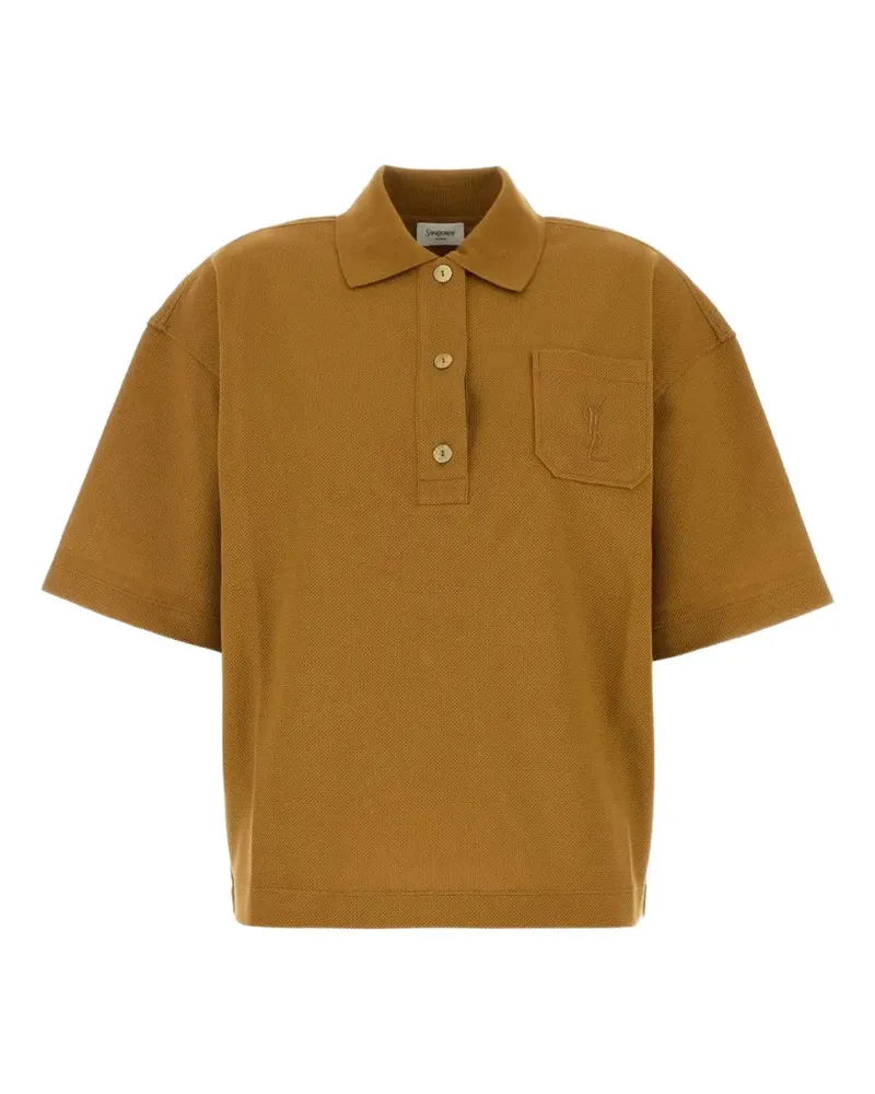 Saint Laurent Cassandre piqué polo shirt - Braun Braun