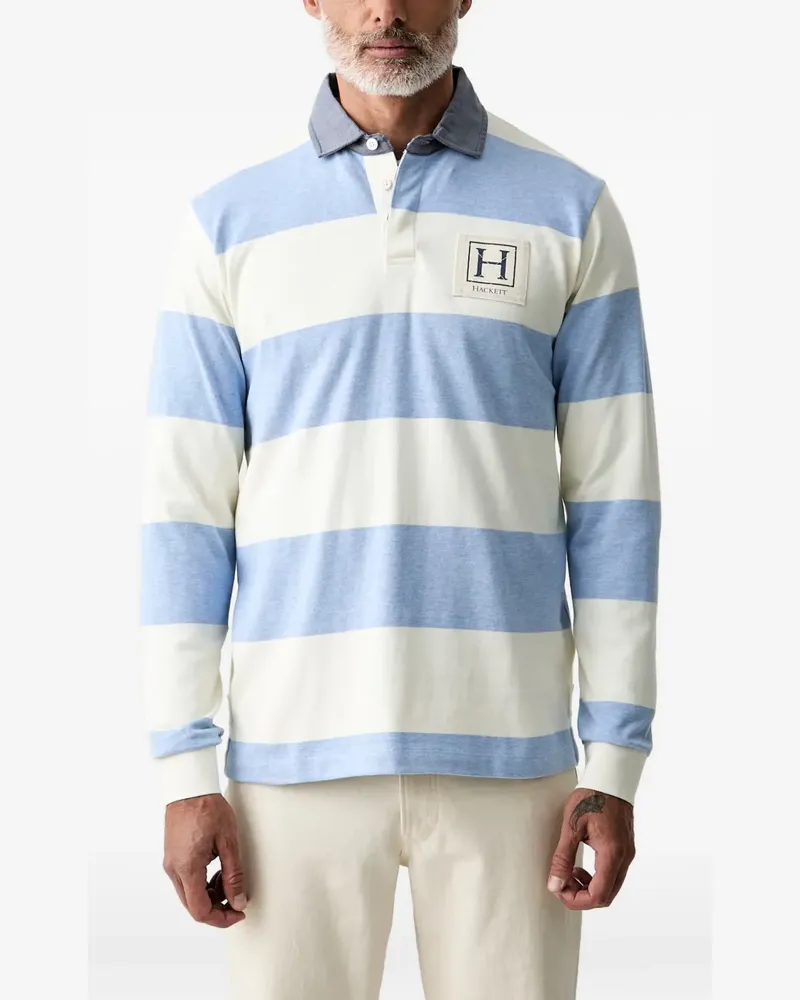 Hackett Gestreiftes Poloshirt - Nude Nude