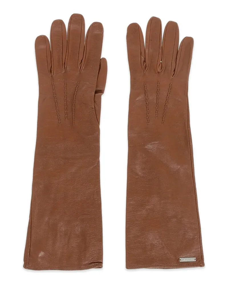 Dsquared2 Lange Lederhandschuhe - Braun Braun