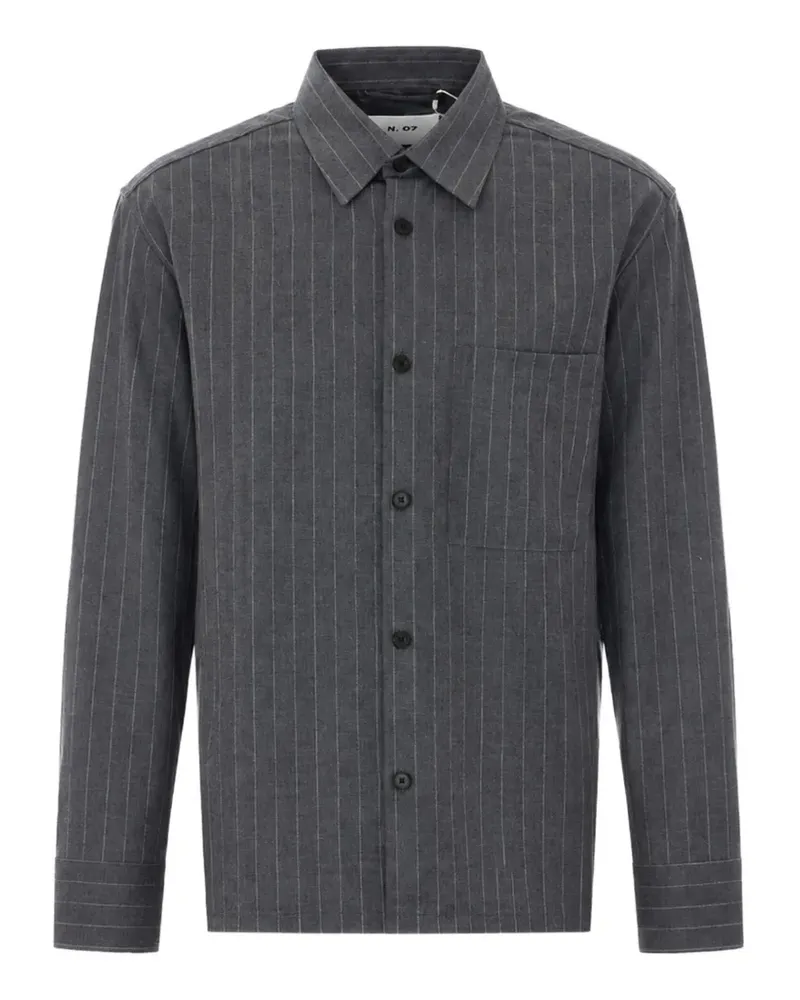 NN 07 Freddy pinstripe-pattern shirt - Grau Grau