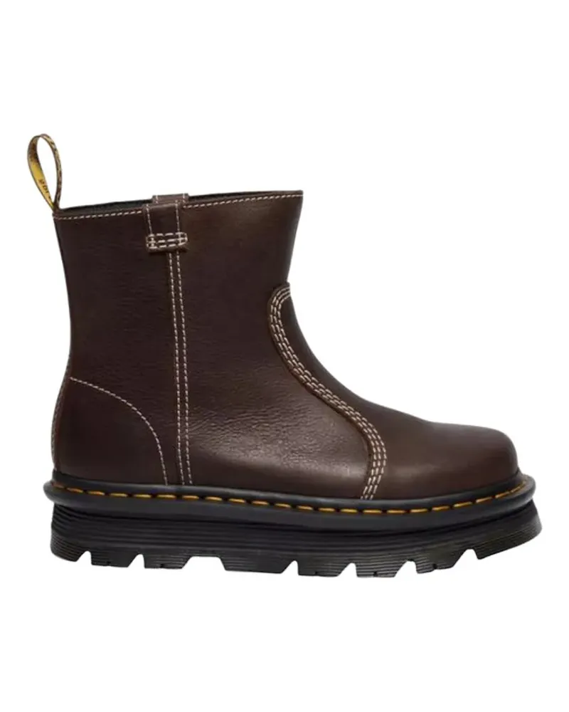 Dr.Martens Zebzag Rigger contrast-stitch leather ankle boots - Braun Braun
