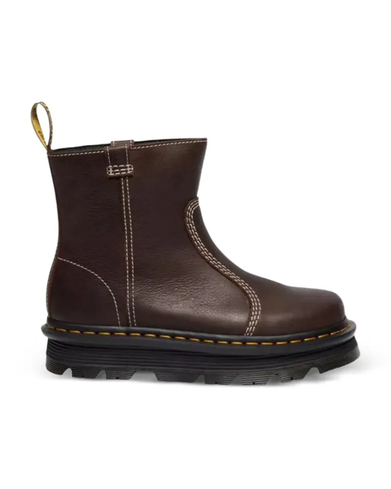 Dr.Martens Zebzag Rigger contrast-stitch leather ankle boots - Braun Braun