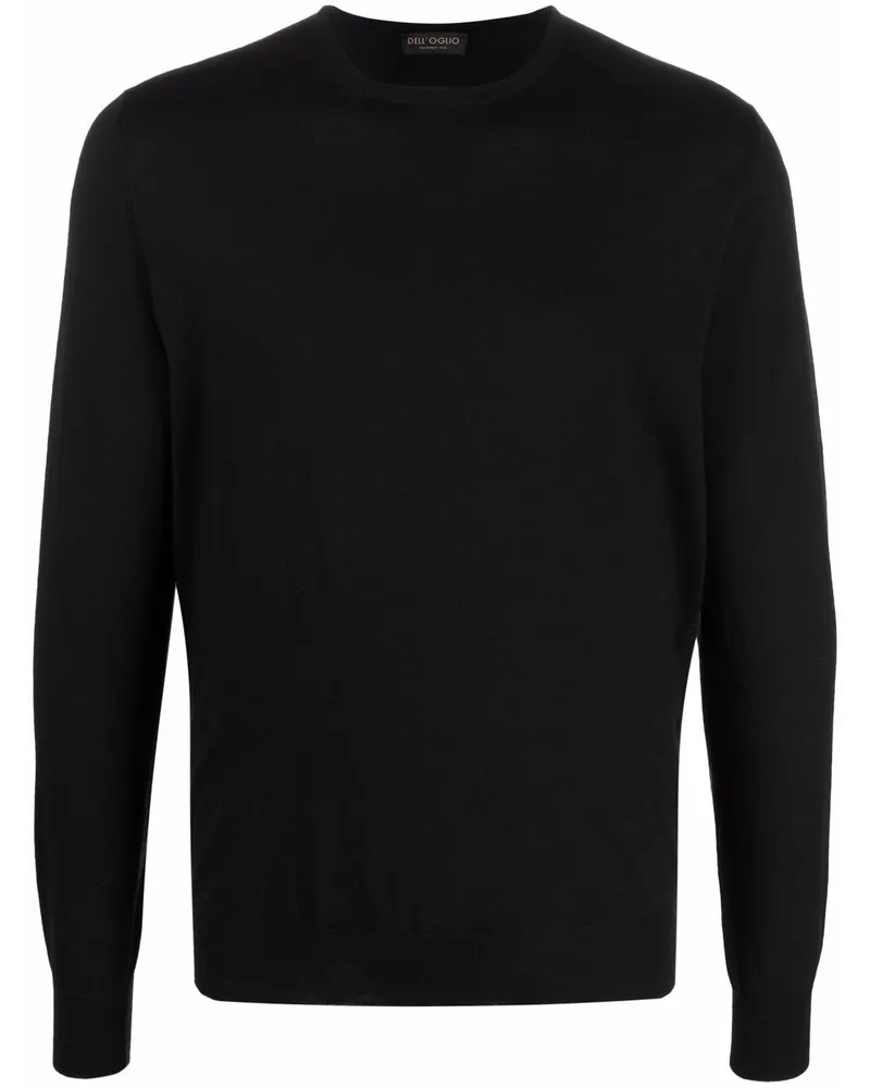 Dell'oglio Pullover mit Rundhalsausschnitt Schwarz