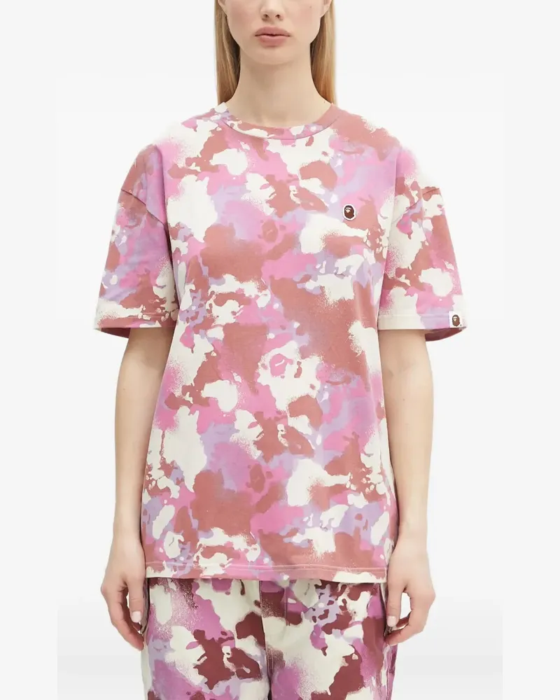 BAPE T-Shirt mit Camouflage-Print - Rosa Rosa