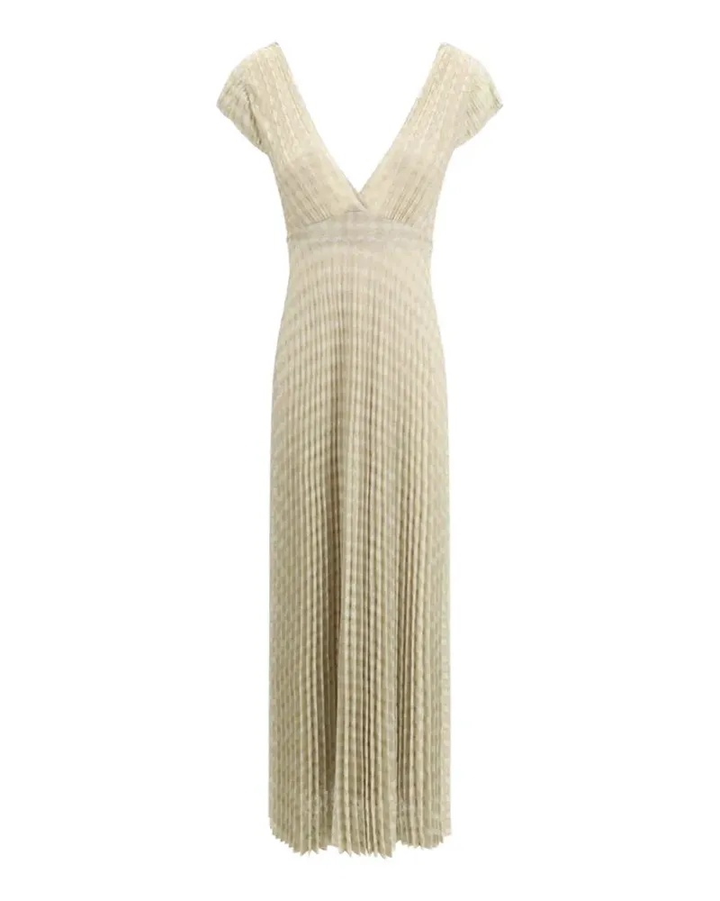forte_forte metallic pleated dress - Nude Nude