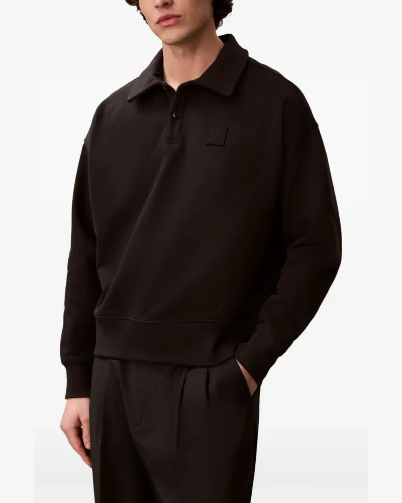 Calvin Klein logo-patch polo shirt - Braun Braun