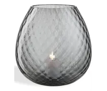 Kerzenhalter aus Makramee-Glas - Grau