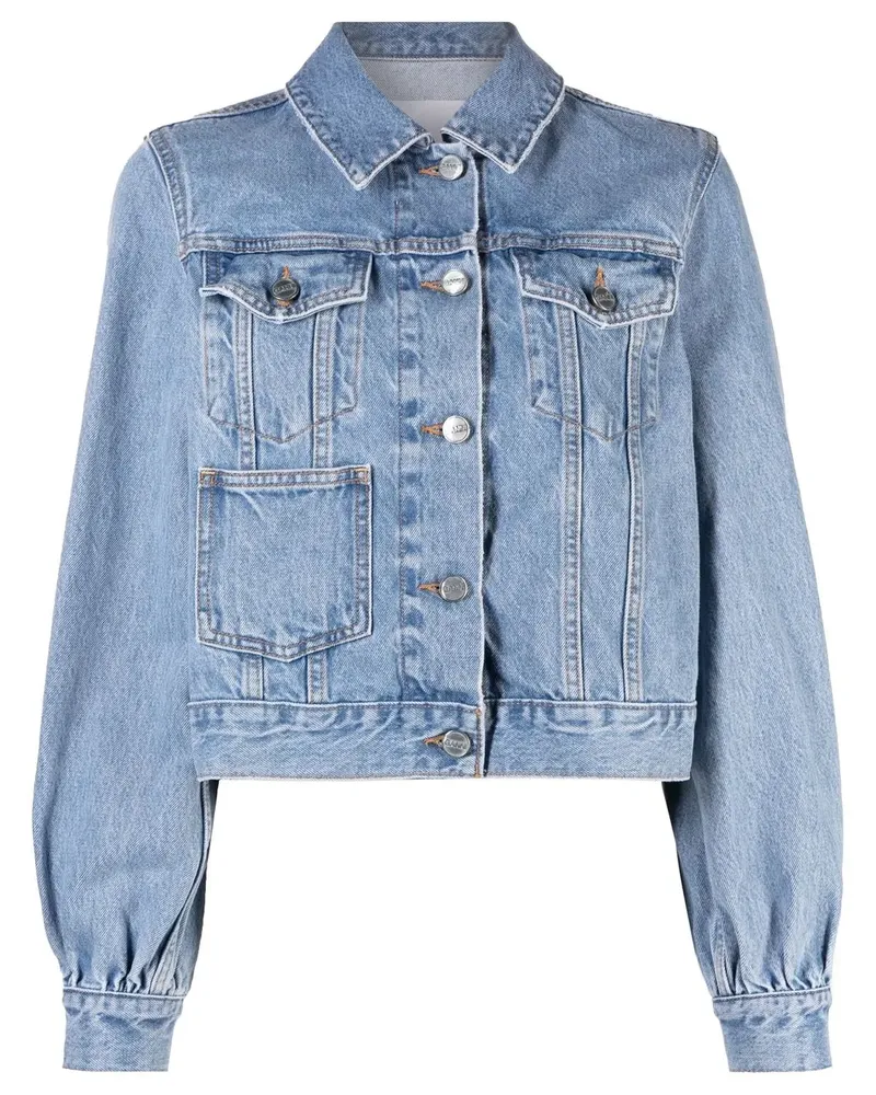 Ganni Jacke mit Puffärmeln - Blau Blau