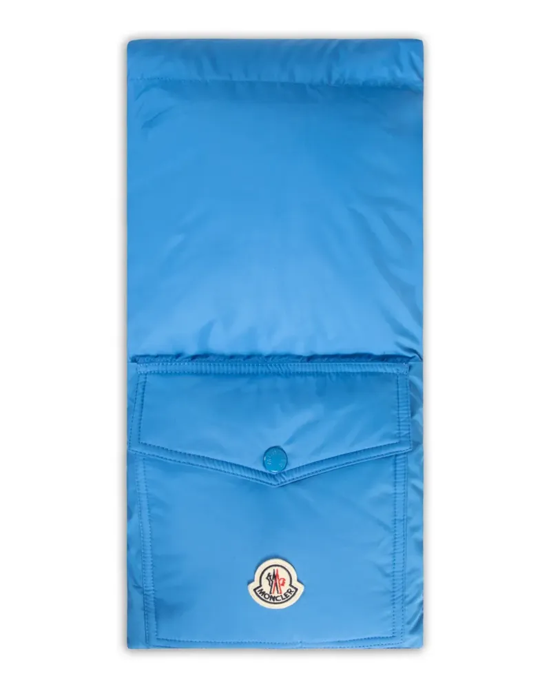 Moncler Schal mit Logo-Patch - Blau Blau
