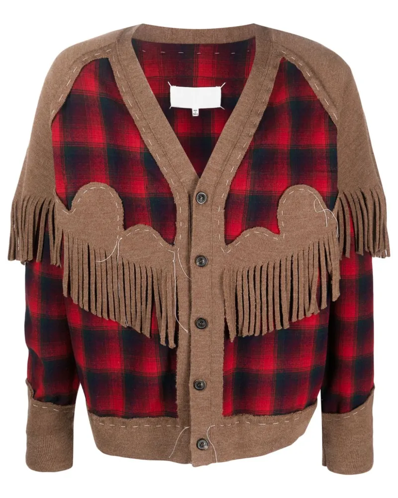Maison Margiela x Pendleton Cardigan mit Fransen - Rot Rot