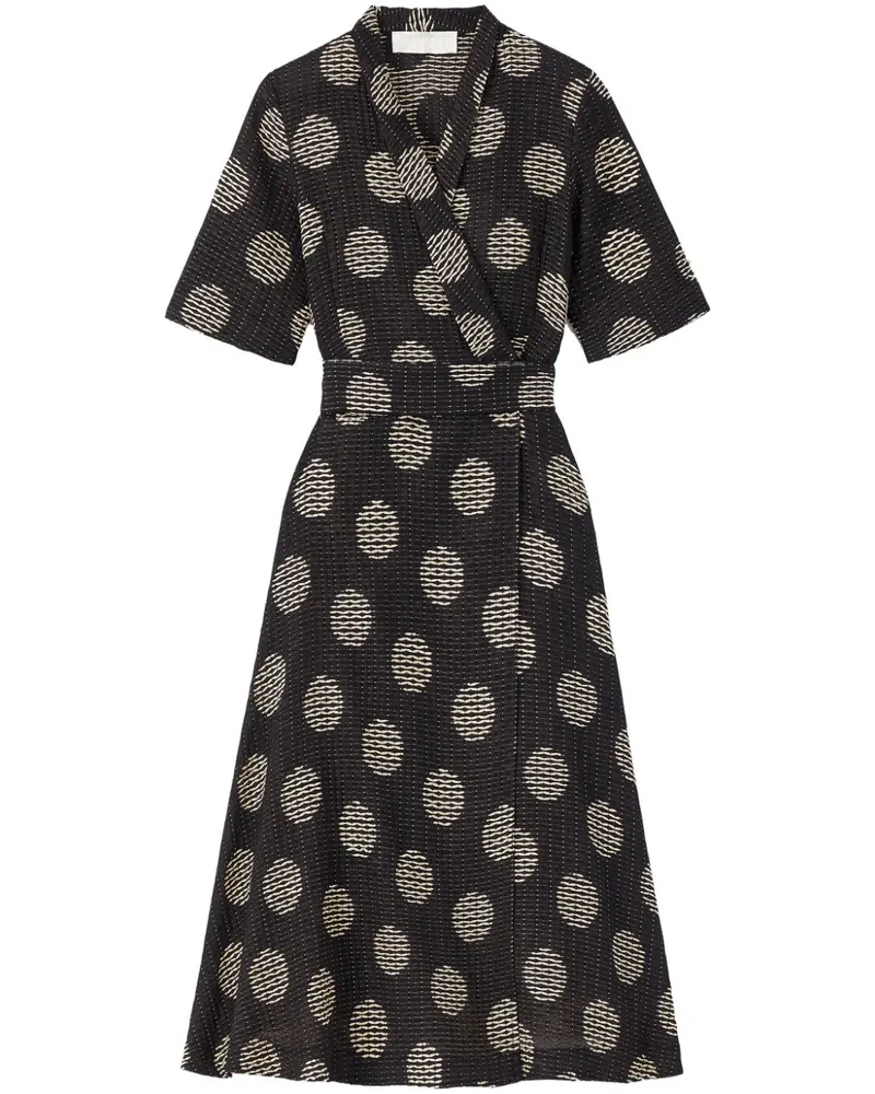 DESTREE Lee Midikleid mit Polka Dots - Schwarz Schwarz