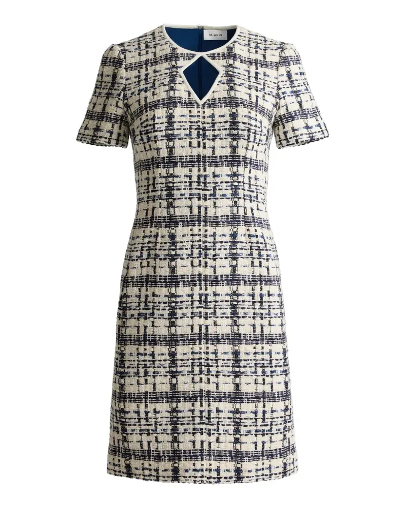 ST. JOHN tweed short sleeve mini dress - Nude Nude