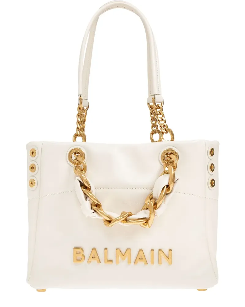 Balmain 1945 kleine Tote Bag mit Logo-Verzierung - Nude Nude