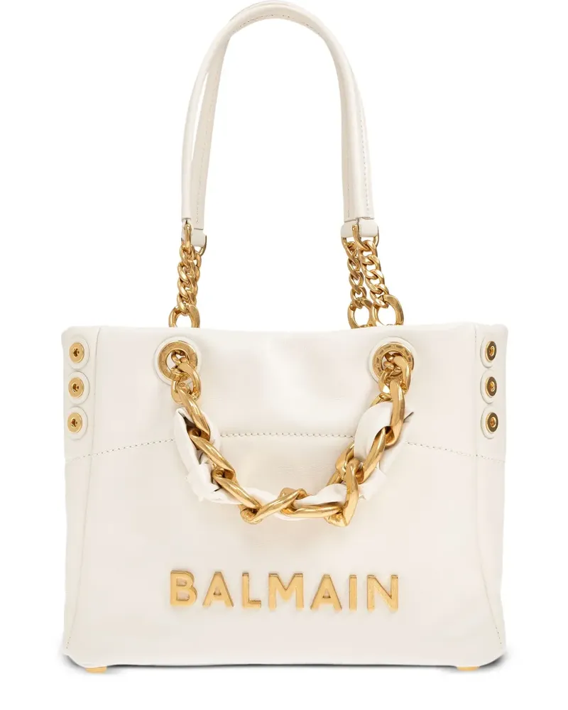 Balmain 1945 kleine Tote Bag mit Logo-Verzierung - Nude Nude