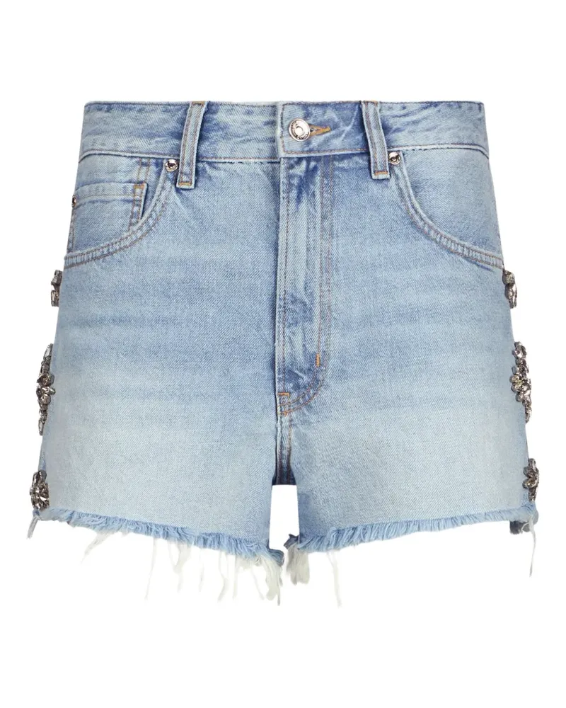 Liu Jo embellished fringed shorts - Blau Blau