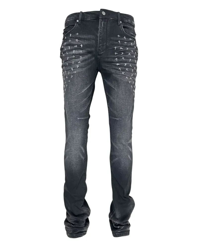 RTA Olivier Stacked skinny jeans - Schwarz Schwarz