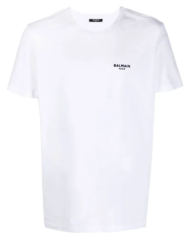 Balmain T-Shirt mit Logo-Stickerei - Weiß Weiß