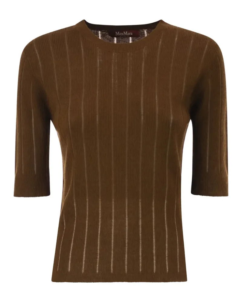 Max Mara ribbed-knit silk-blend top - Braun Braun
