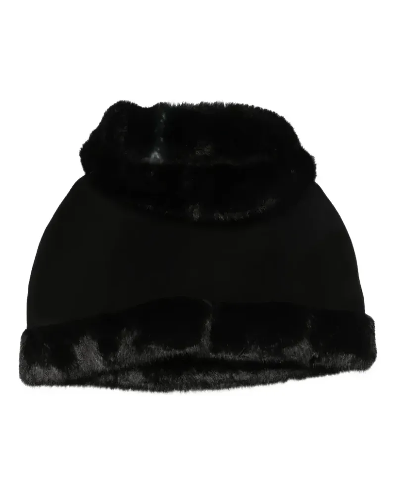 By Malene Birger Cape mit Pelzbesatz - Schwarz Schwarz